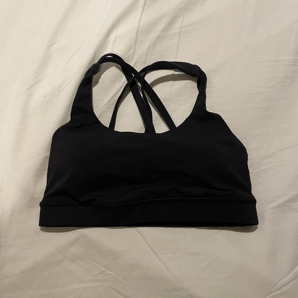 lululemon black energy sports bra